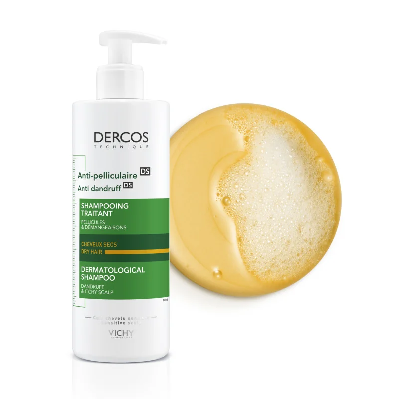 Dercos Shampoo Anti-forfora DS capelli secchi 390 ml Allevia Prurito