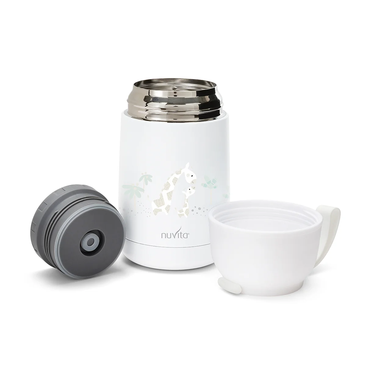 Nuvita Contenitore Termico Bianco Cibi Liquidi Solidi 620 ml Con Manico in Silicone