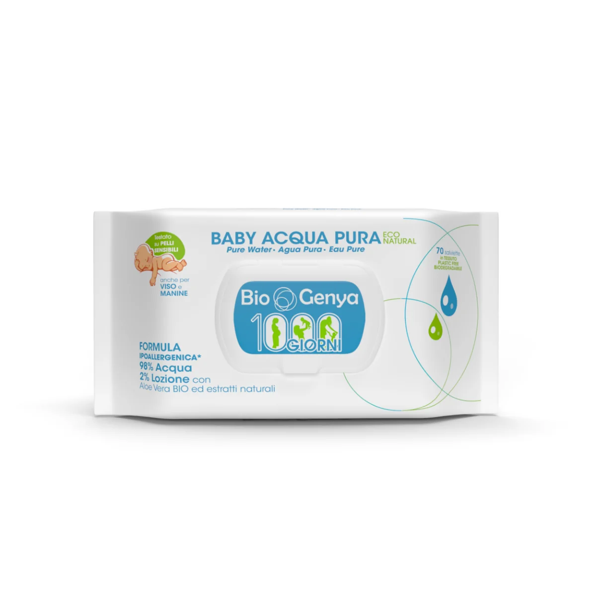 Biogenya Eco Natural Baby Acqua Millegiorni 70 salviettine Detergenti bambini