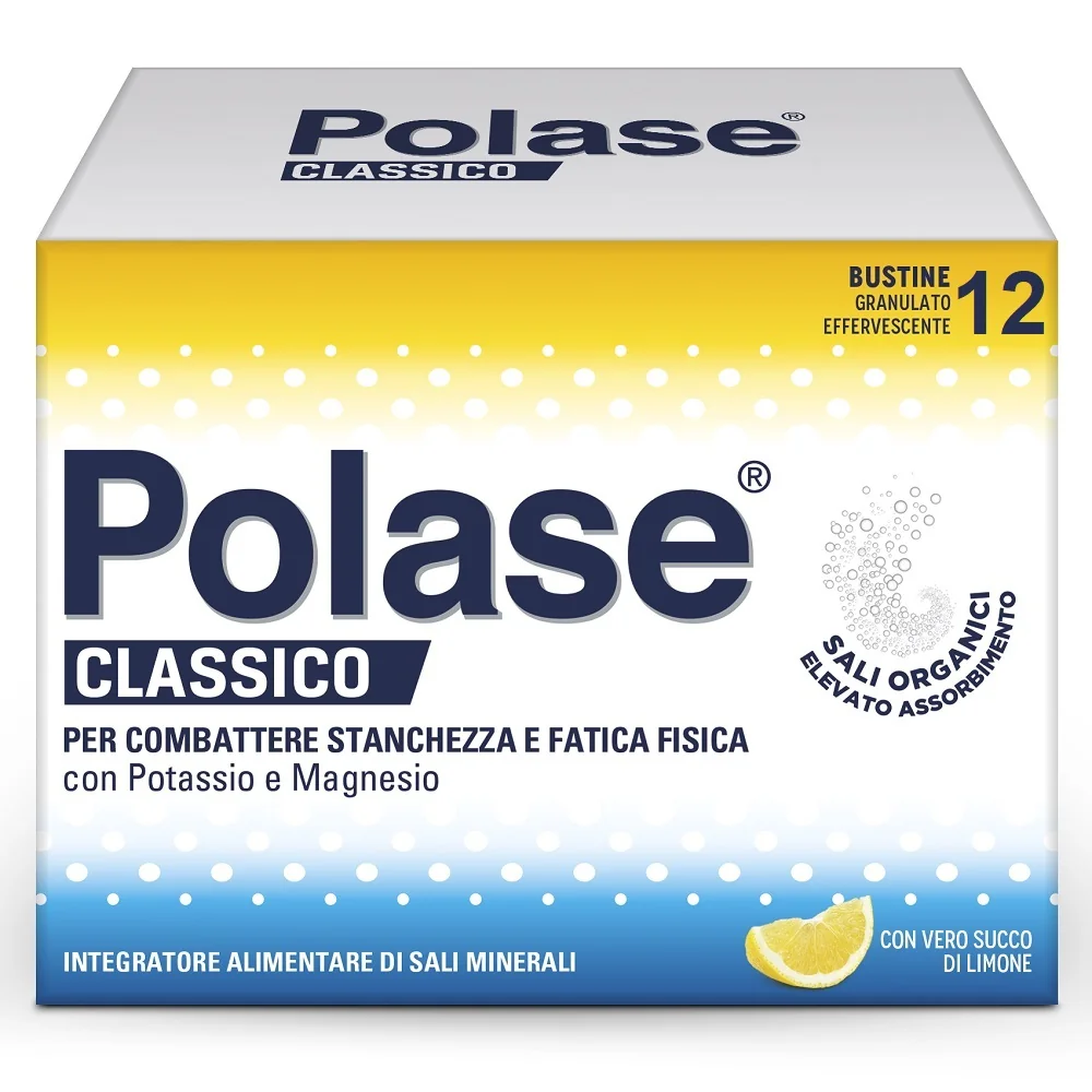 Polase Classico Integratore Sali Minerali con Magnesio e Potassio Gusto Limone 12 Bustine Senza Glutine