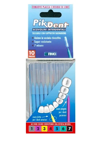 Pikdent Scovolino Interdentale 2 Viola 0,5 mm 10 Pezzi