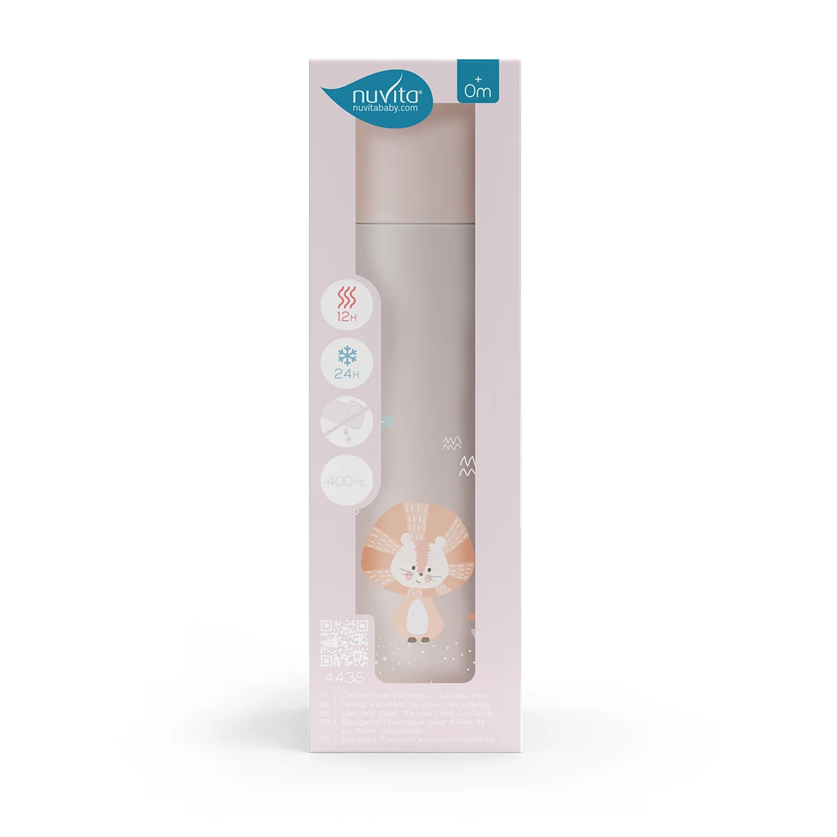 Borraccia Termica Con Manico In Silicone Rosa 400 ml 