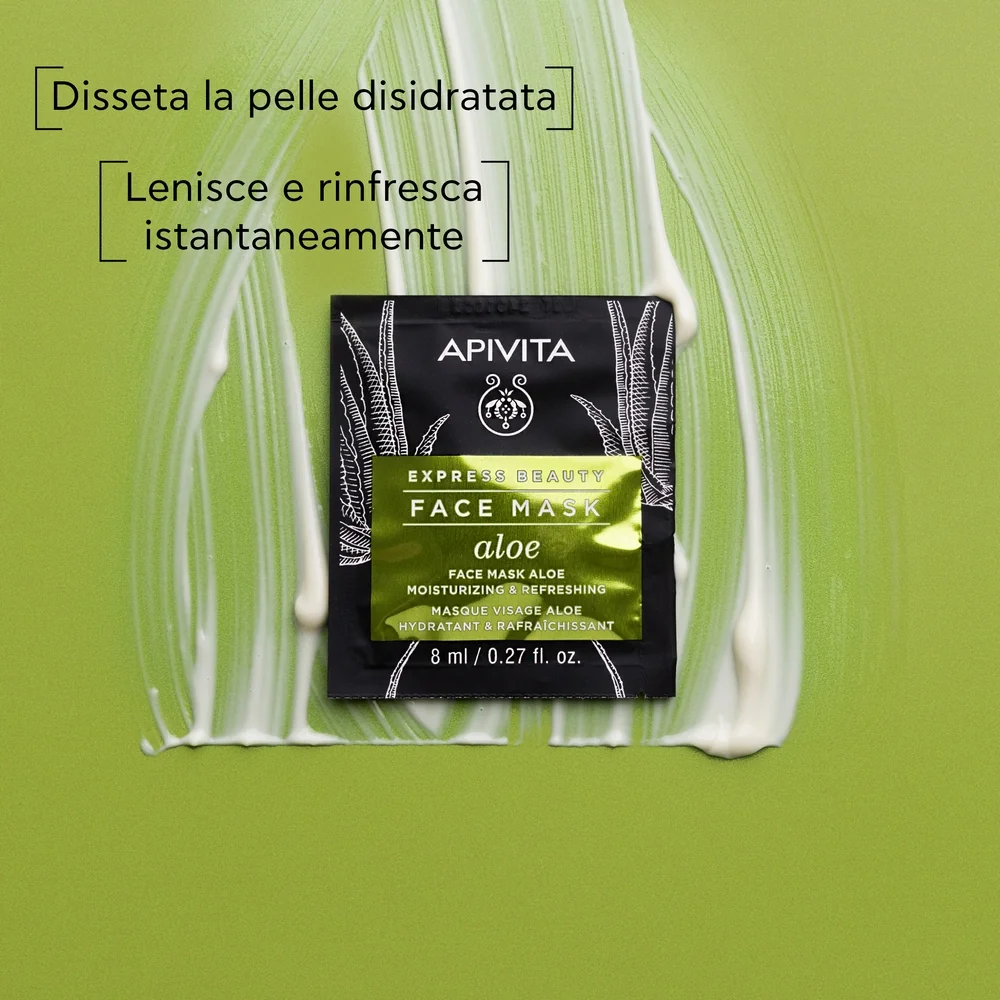 Apivita Express Aloe 2 X 8 Ml Maschera Viso Idratante