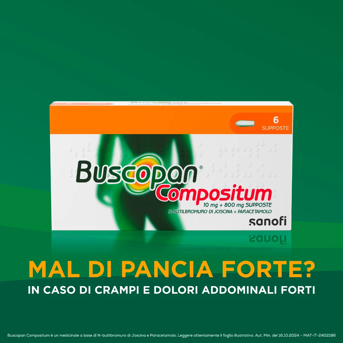 Buscopan Compositum 10 + 800 mg 6 Supposte