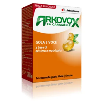 Arkovox Miele/Limone 24 Caramelle Sollievo Voce e Gola