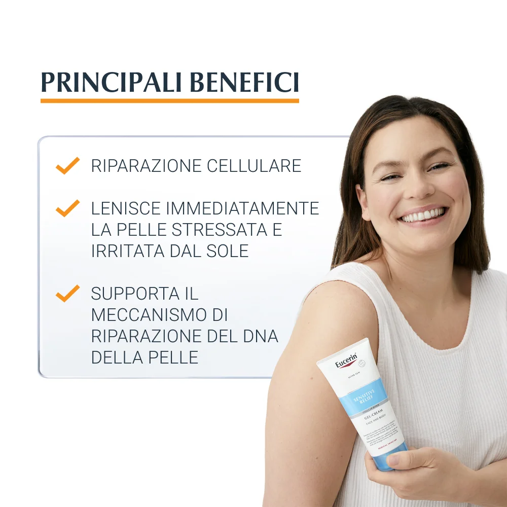 Eucerin After Sun Sensitive Relief 200 Ml Doposole Viso e Corpo