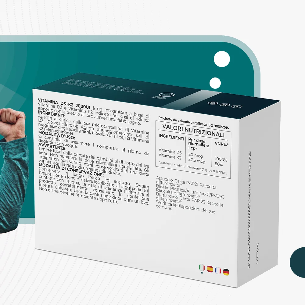 T-Rex Vitamina D3+K2 2000Ui Senza Glutine
