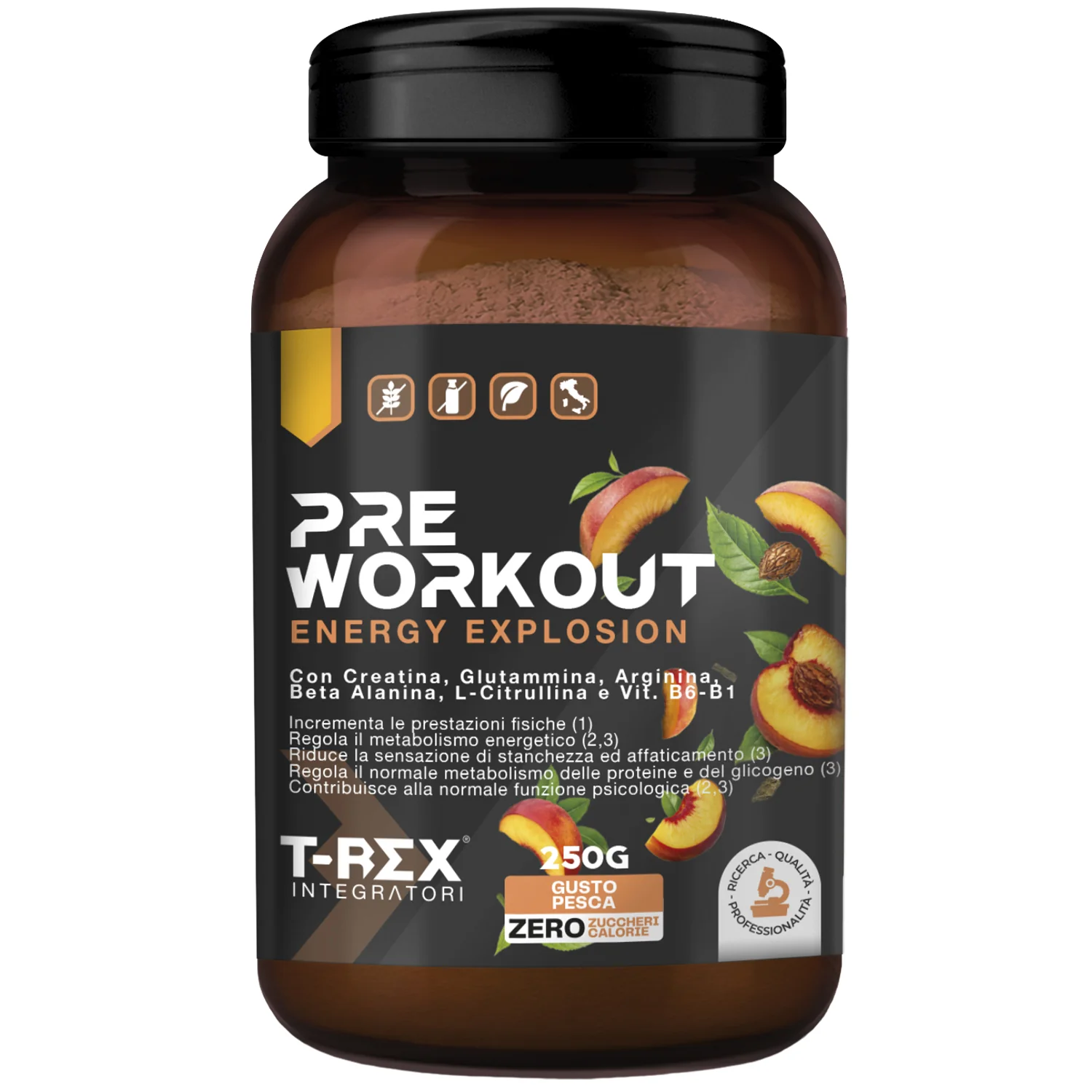 T-Rex Pre Workout Pesca 250G Con Vitamina B6