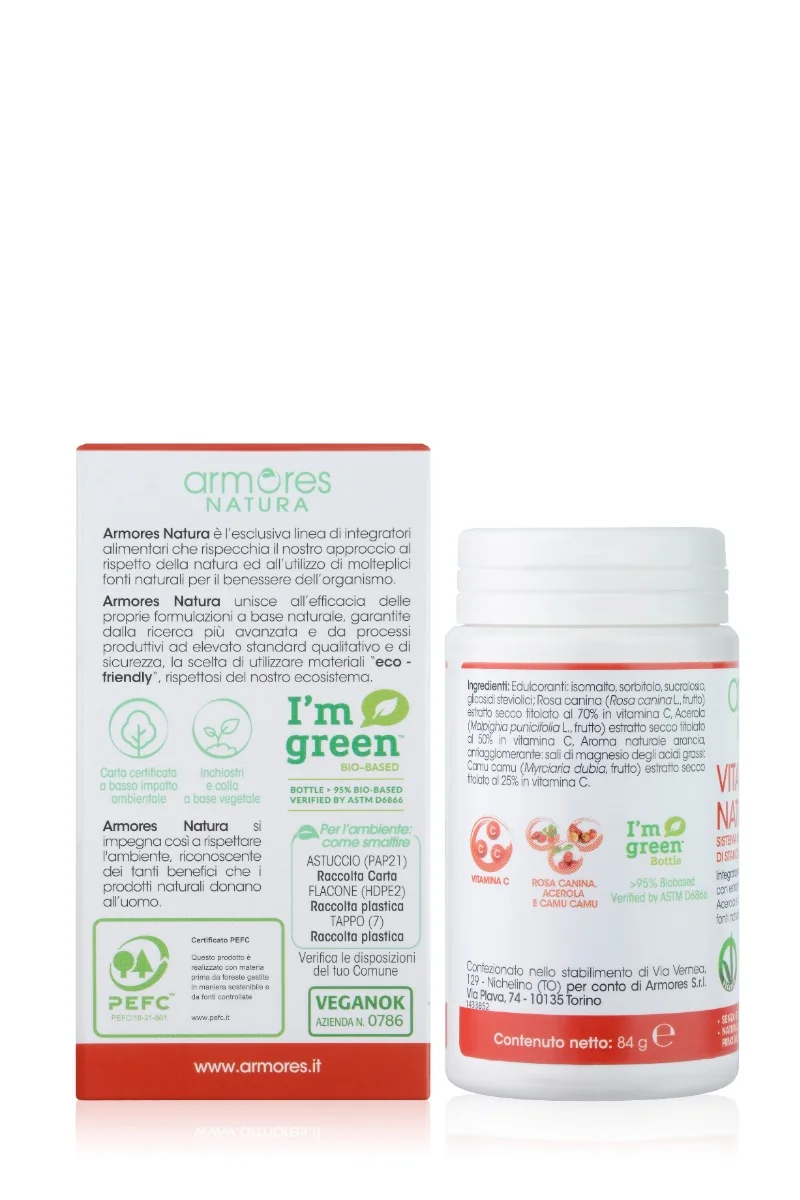 Armores Natura Vitamina C Naturale 60 Compresse Masticabili Per il Sistema Immunitario