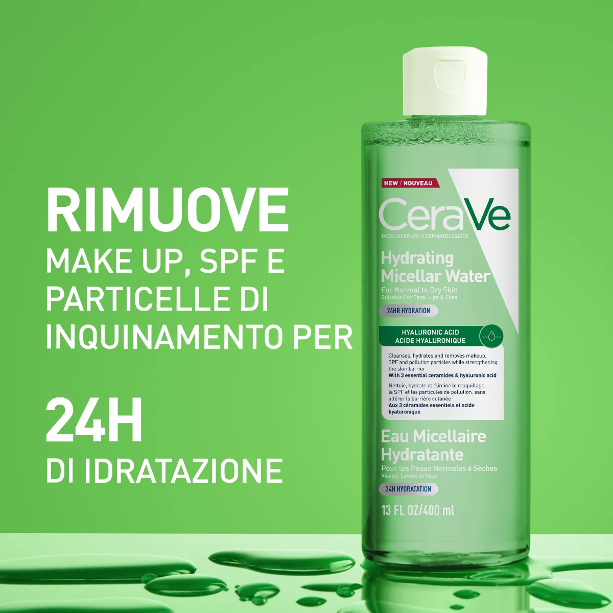 Cerave Acqua Micellare Idratante 400 ml Trattamento Viso