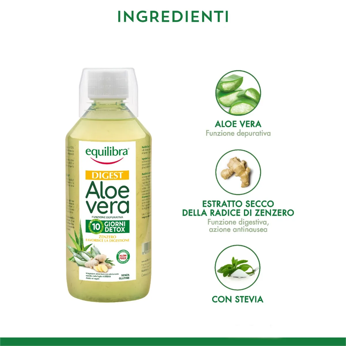 Equilibra Aloe Vera Digest Zenzero 500 Ml Per digerire