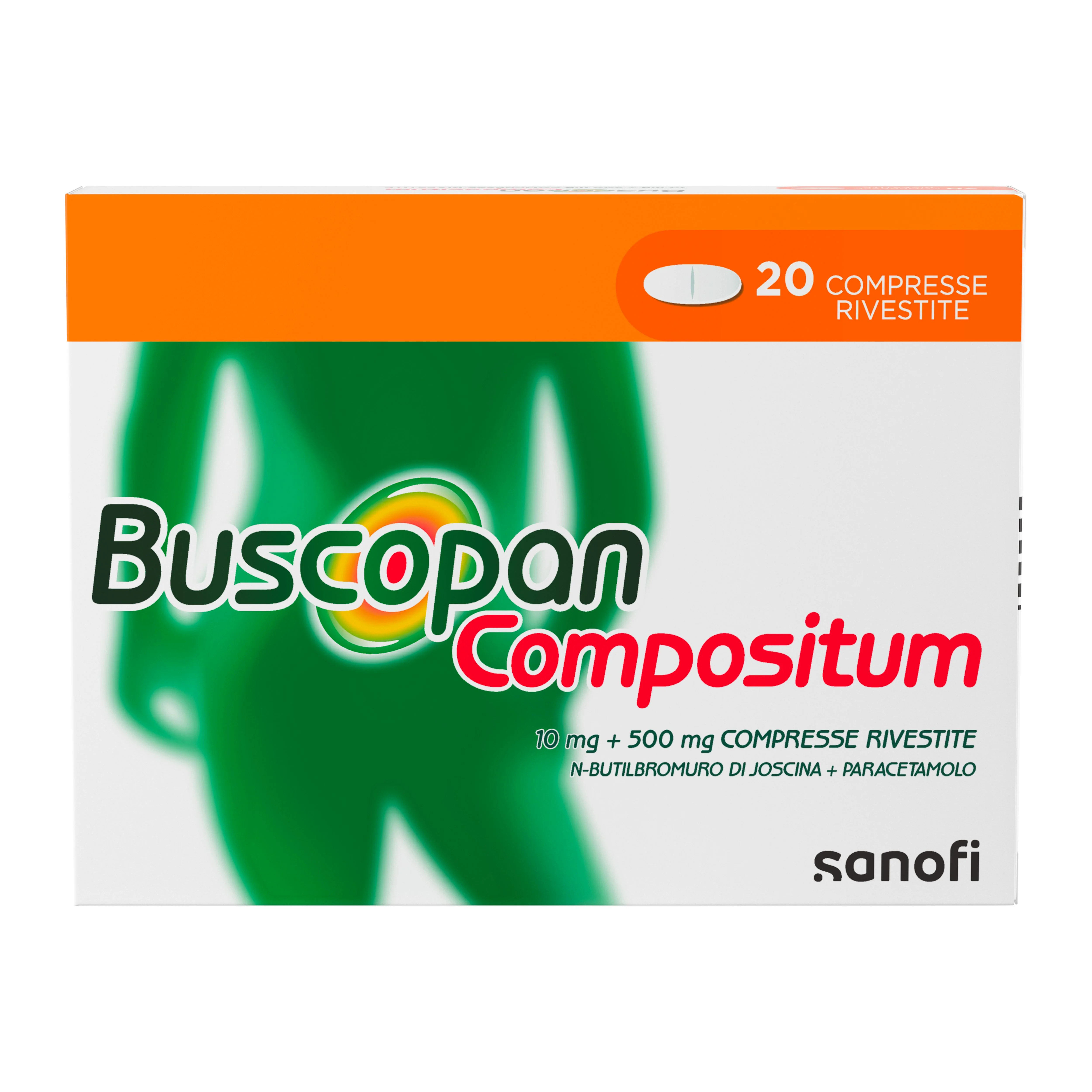 Buscopan Compositum 10 + 500 mg 20 Compresse Rivestite Affezioni del Tratto Gastrointestinale