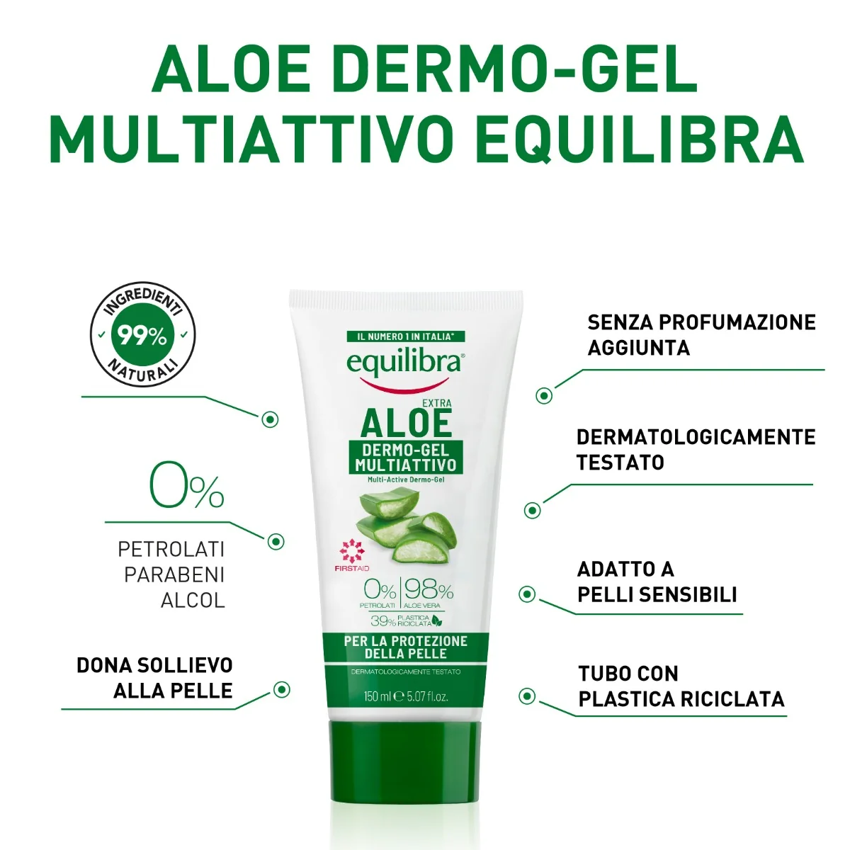 Equilibra Aloe Vera Dermo Gel 300 Ml Benessere Cutaneo