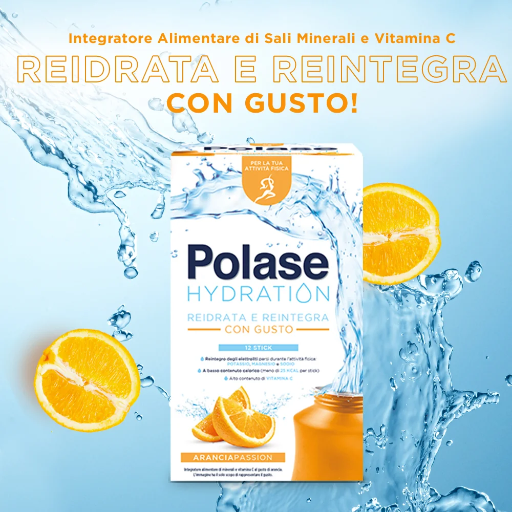Polase Hydration Gusto Arancia 12 Bustine Integratore Energizzante con Magnesio e Potassio