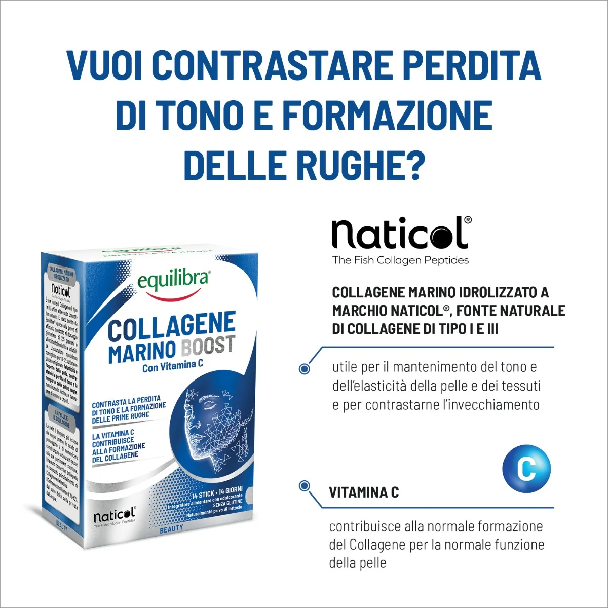 Collagene Marino 14 Stick Integratore per Pelle, Capelli e Unghie
