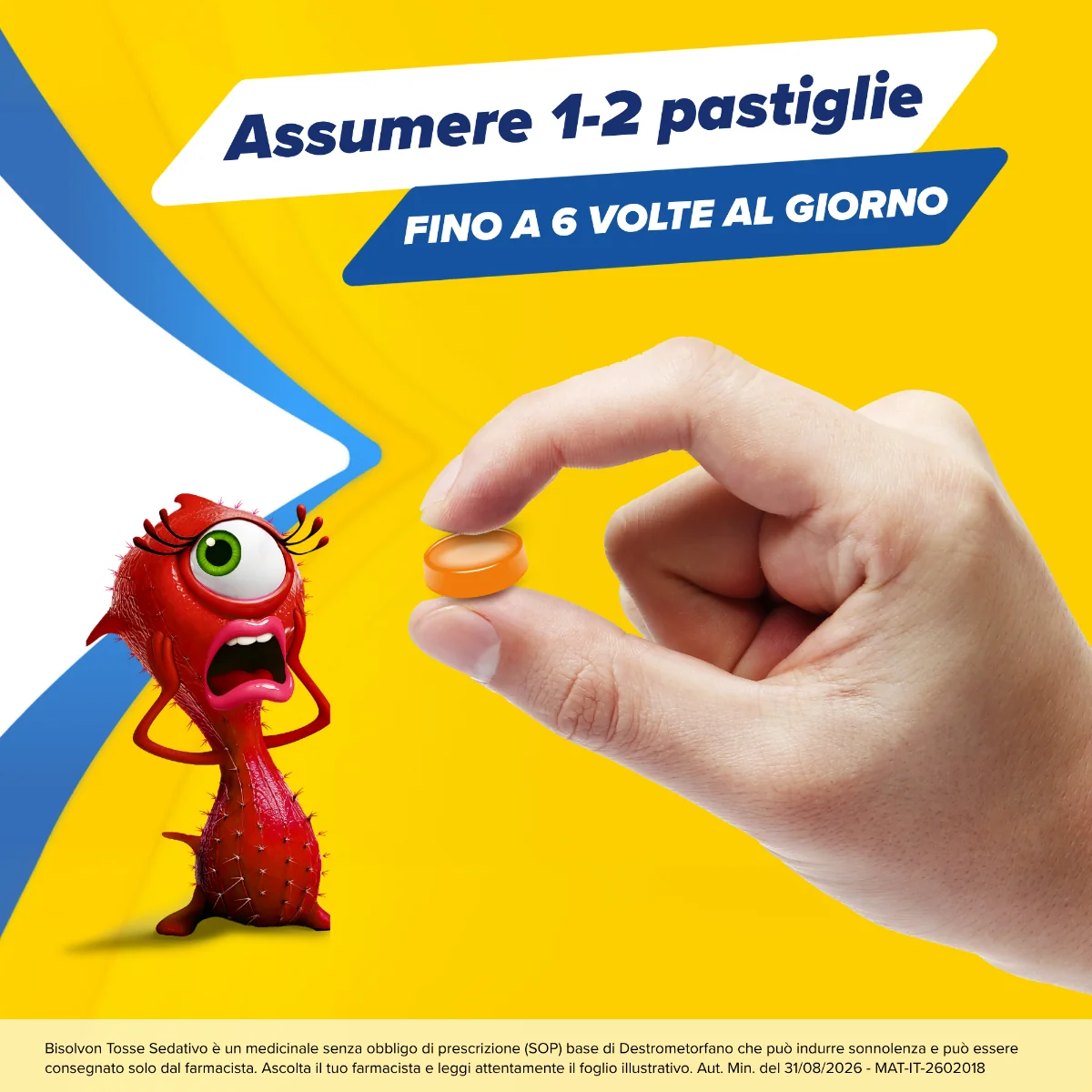 Bisolvon Tosse Sedativo 10,5 mg 20 Pastiglie Gommose Calma la Tosse