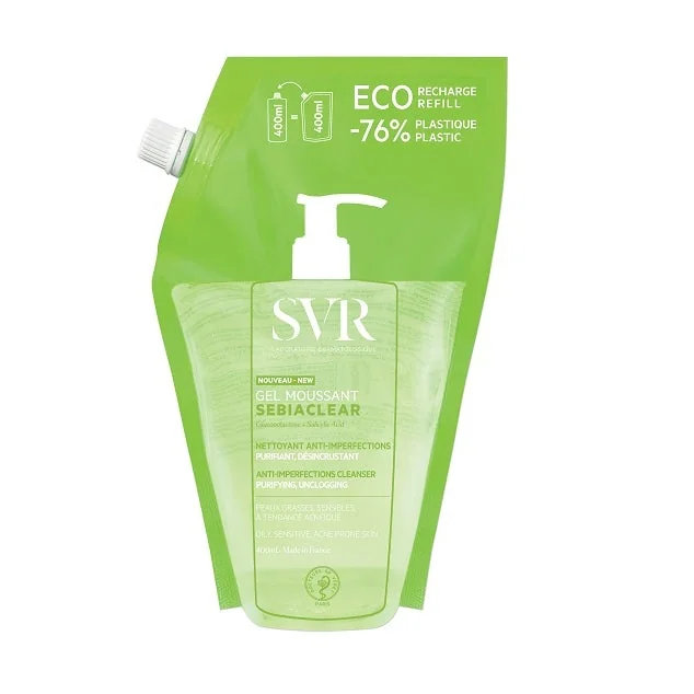 Sebiaclear Gel Moussant Refill 400 ml Detergente Viso Anti-Imperfezioni