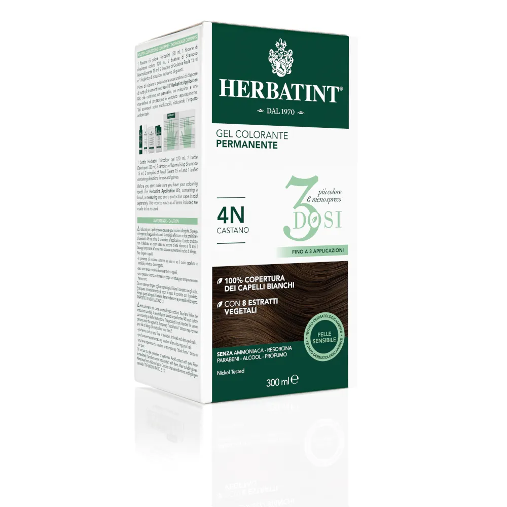 Herbatint Gel Colorante Permanente 3Dosi 4N 300 ml