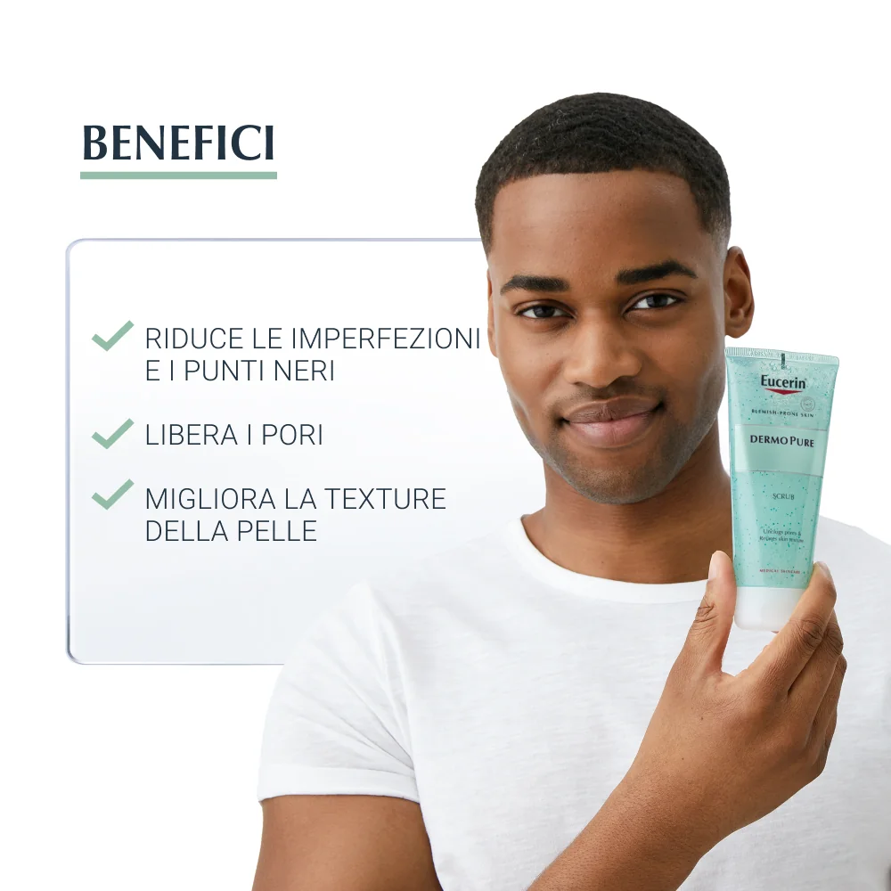 Eucerin DermoPurifyer Oil Control Scrub Detergente Levigante 100 ml Pelle grassa a tendenza acneica