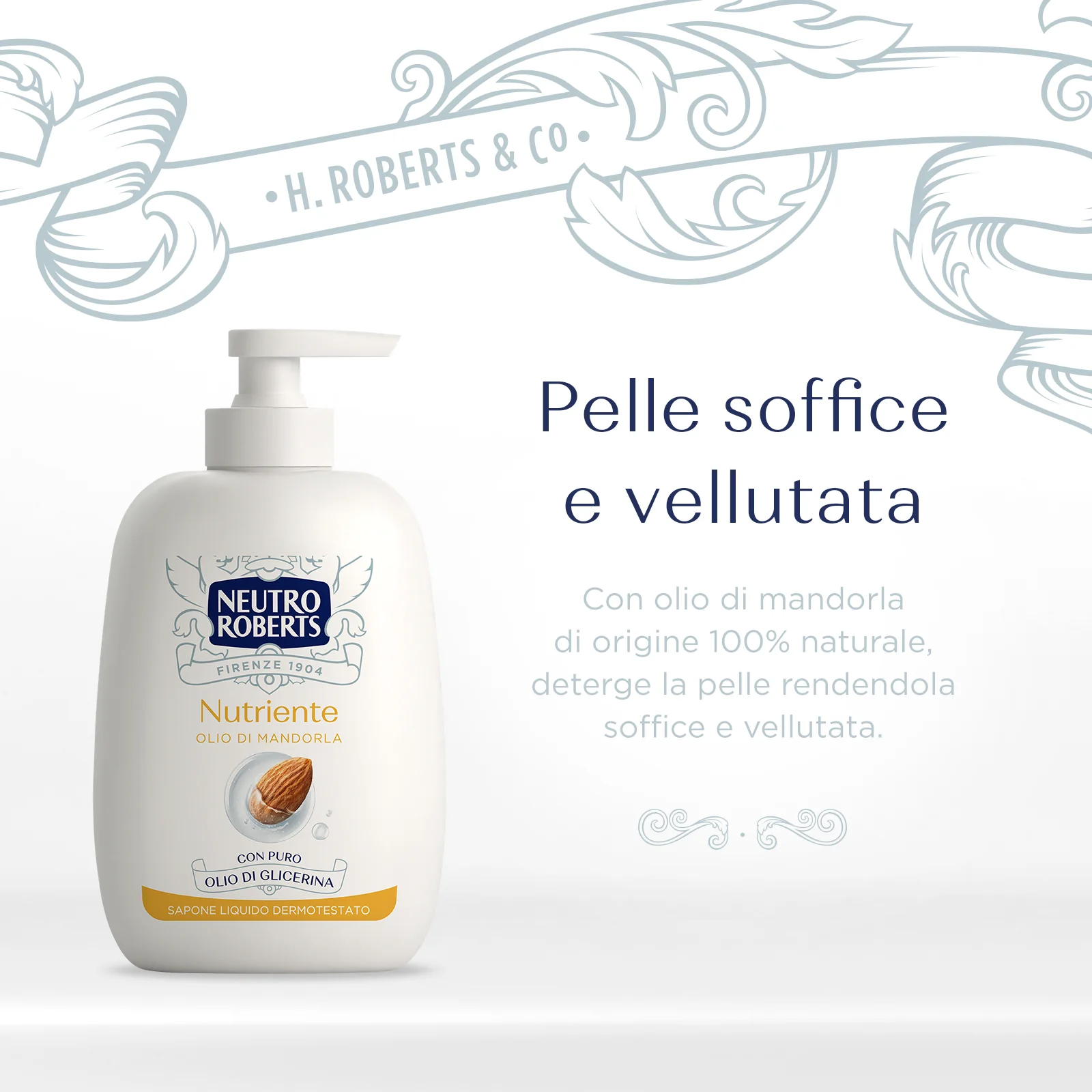 Neutro Roberts Sapone Liquido Nutriente 200 ml Pelle Soffice e Vellutata