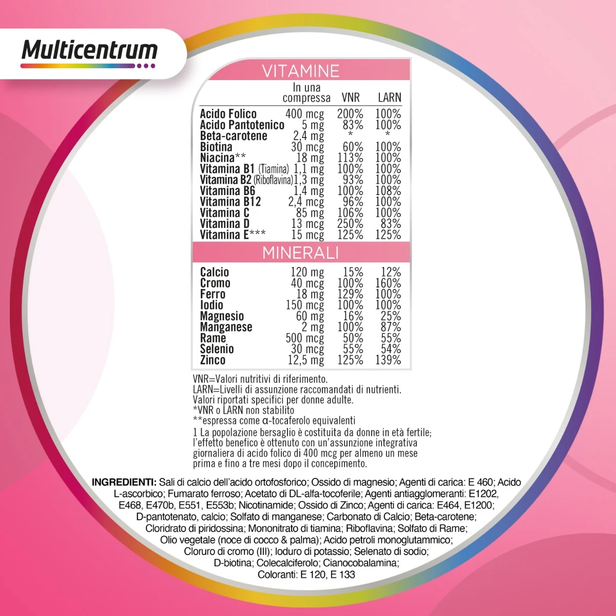Multicentrum Pre Mamma 30 Compresse Vitamine per Gravidanza
