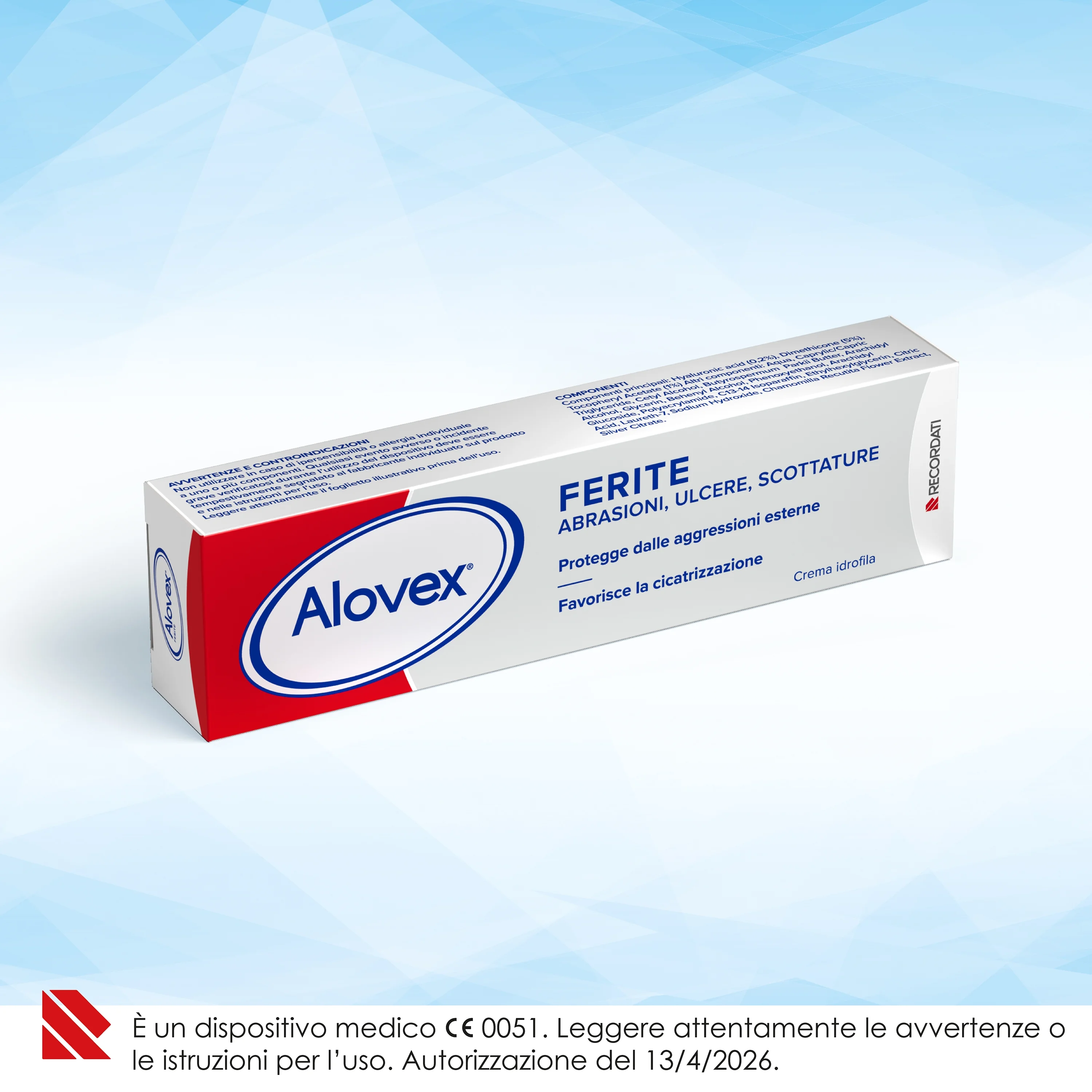 Alovex Ferite Crema Idrofila Abrasioni Ustioni Ulcere 30 ml