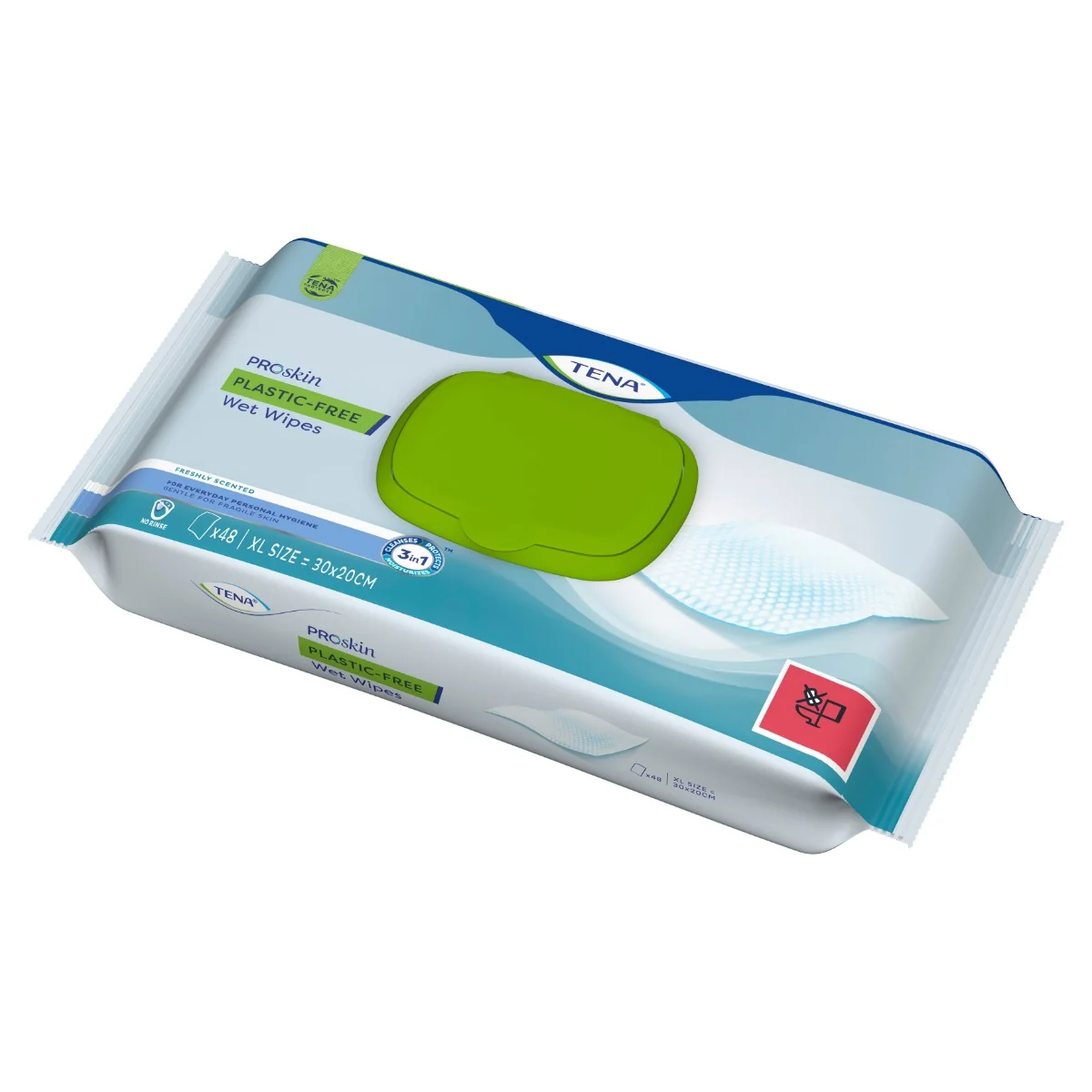 Tena Wet Wipes Salviette Umidificate Plastic Free 48 Pezzi Igiene Corpo