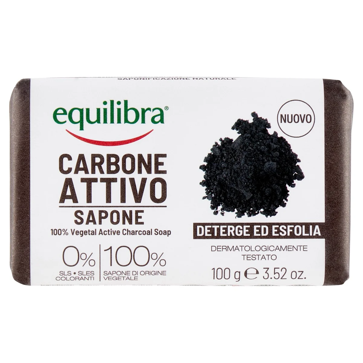 Equilibra Carbone Attivo Sapone 100 G Senza Parabeni