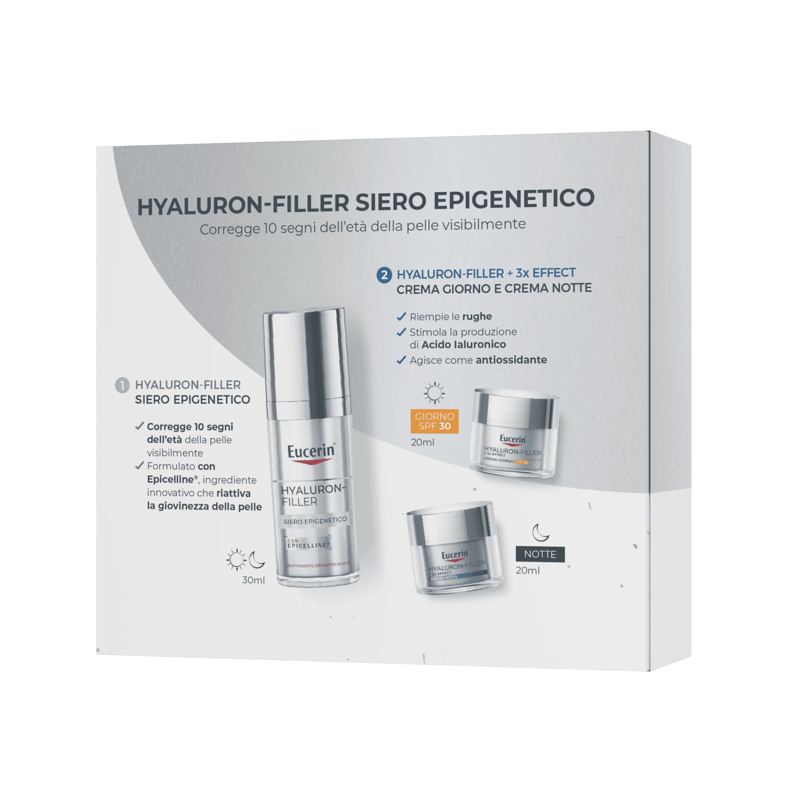 Eucerin Anti Age Xmas Pack Epigenetic Serum Mini 2025 Siero Viso + Crema Giorno SPF30 + Crema Notte