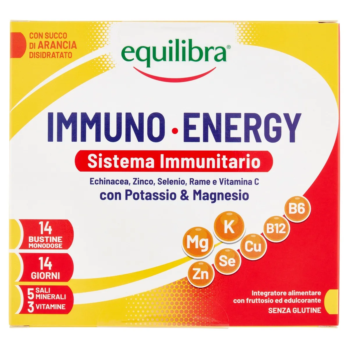 Equilibra Immuno Energy Potassio & Magnesio 14 Bustine Stanchezza e Sistema Immunitario