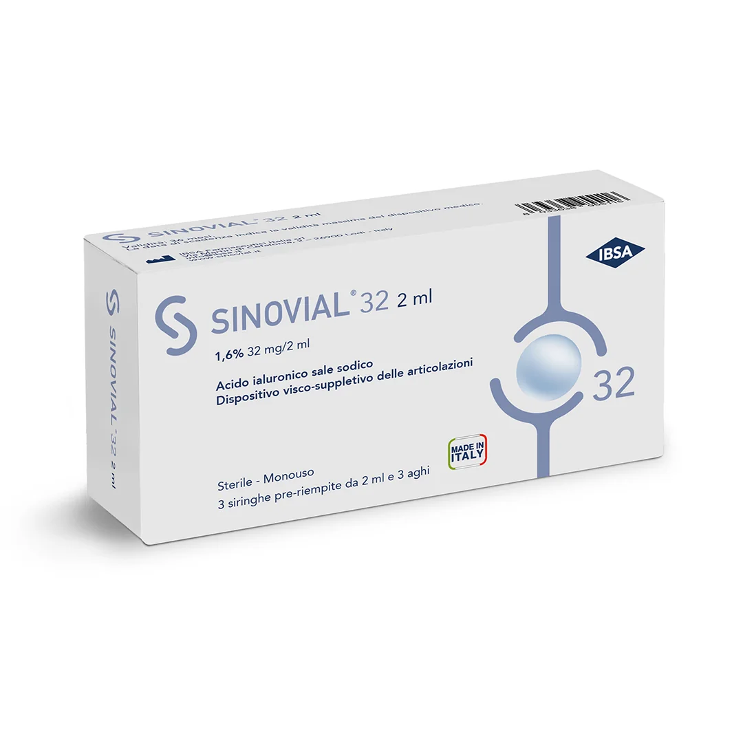 Striga Intra-articolare Sinovial 32 + Ago Gauge 21 3 Pezzi Acido Ialuronico 1,6% 32 MG/2 ML 1 FS