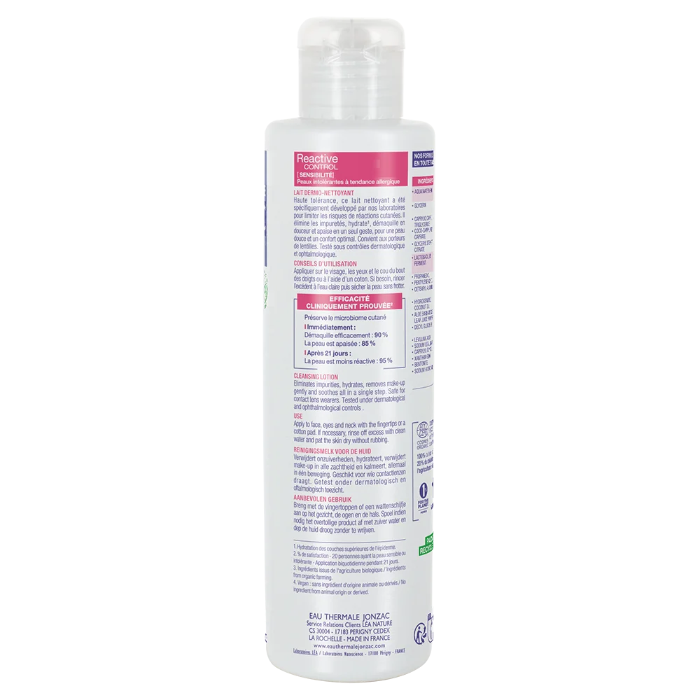 Jonzac Reactive Control Latte Dermo Detergente 200 Ml Pelle Intollerante con Tendenza Allergica