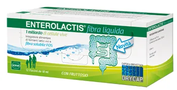 Enterolactis Fibra Liquida Integratore di Fermenti Lattici Vivi 12 Flaconcini
