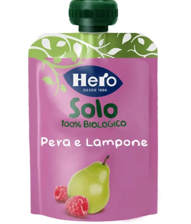 Hero Solo Frutta Frullata Pera E Lampone 100 g 100% Bio