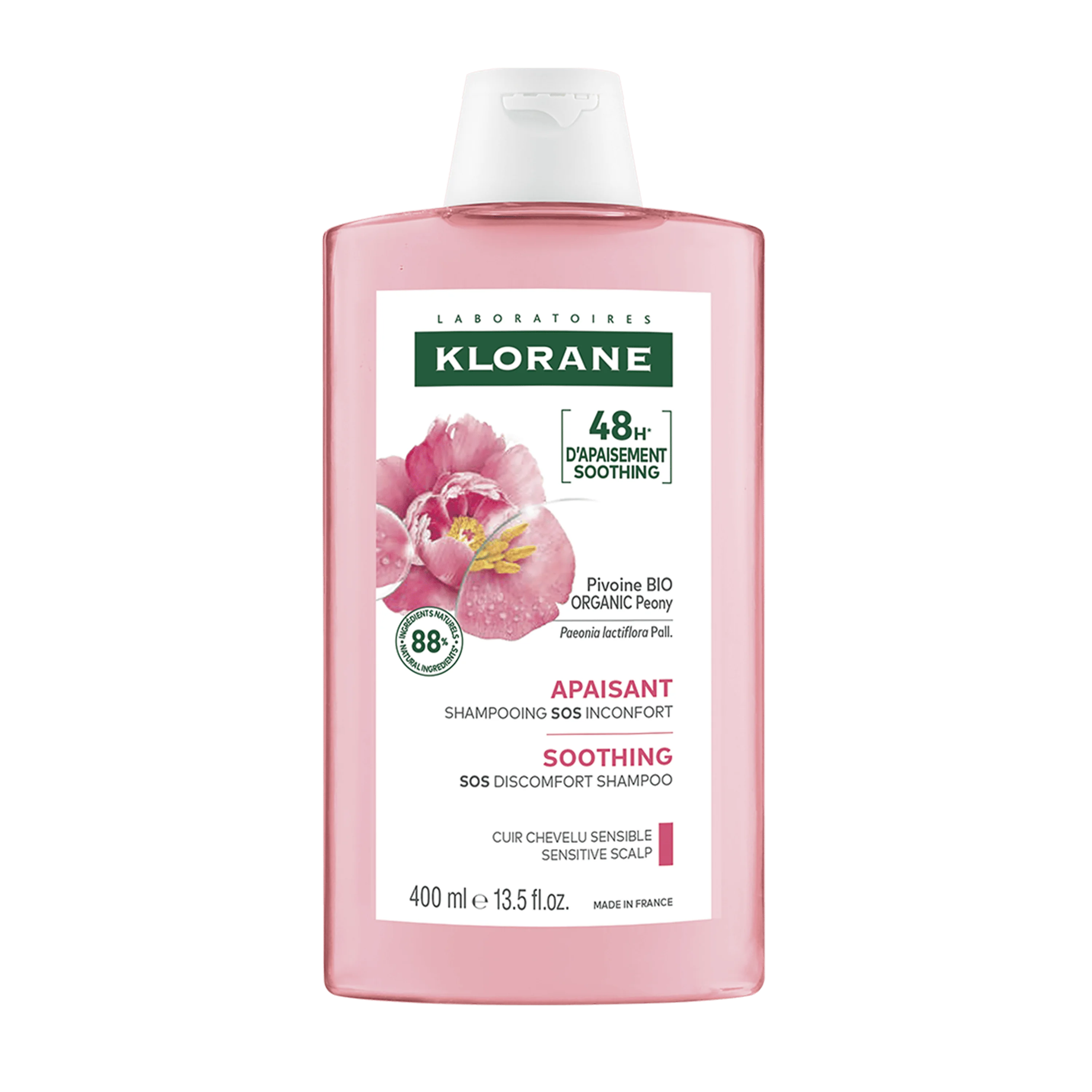 Klorane Shampoo Lenitivo e Protettivo alla Peonia 400 ml Cuoio Capelluto Sensibile