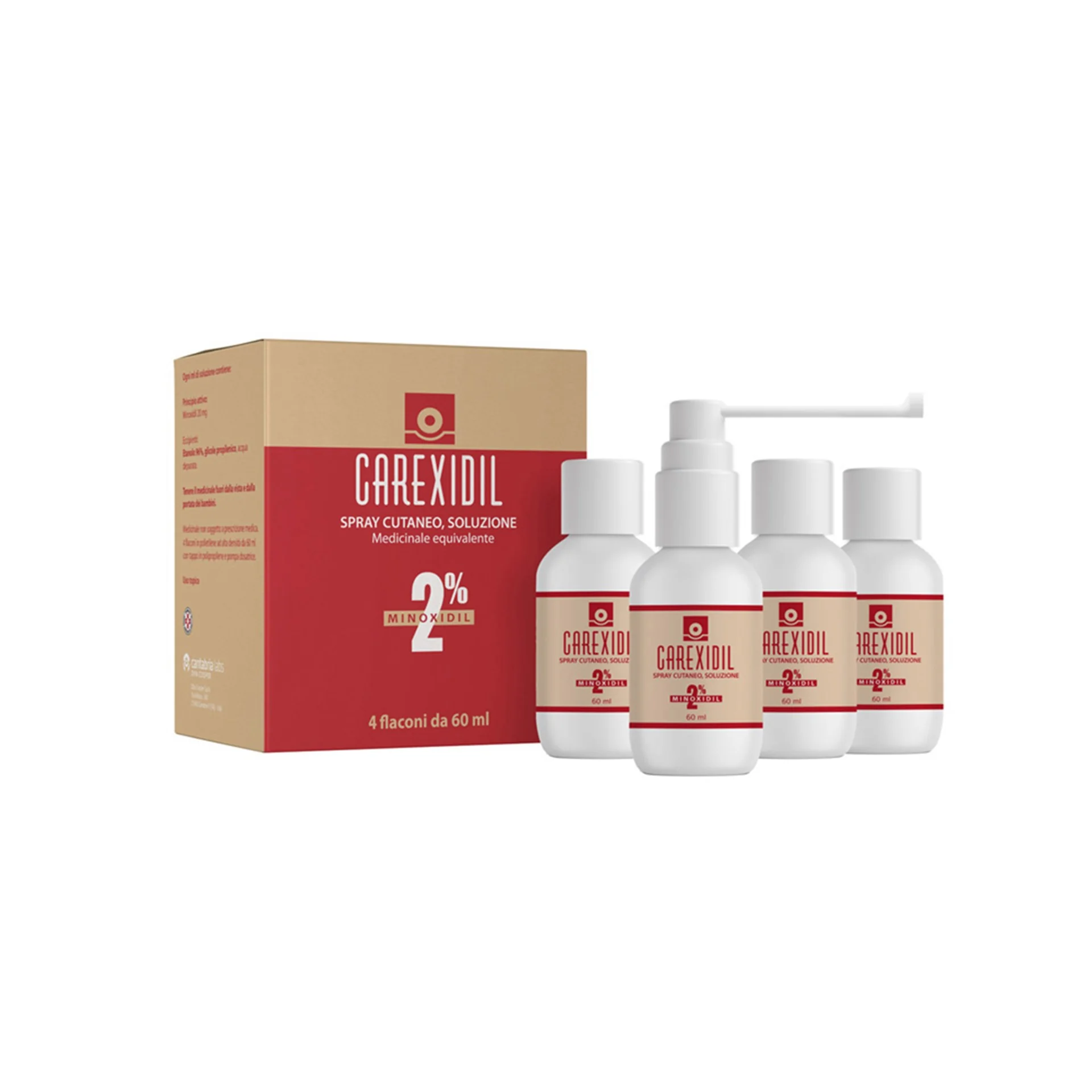 Carexidil*4Fl Soluzione Cutanea 60Ml 2% Per Alopecia Androgenetica