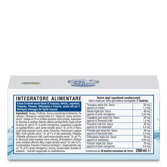 Erbamea Idrolinea Fluido Concentrato 20 Stick Pack Drenaggio Liquidi