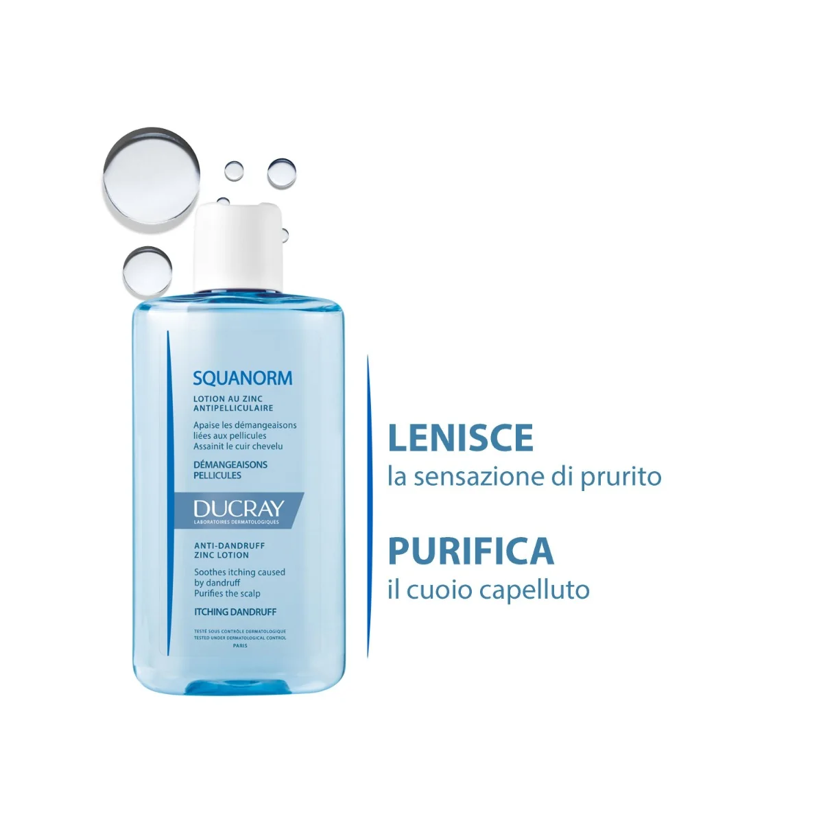 Ducray Squanorm Lozione Antiforfora allo Zinco 200 ml Forfora Secca e Grassa