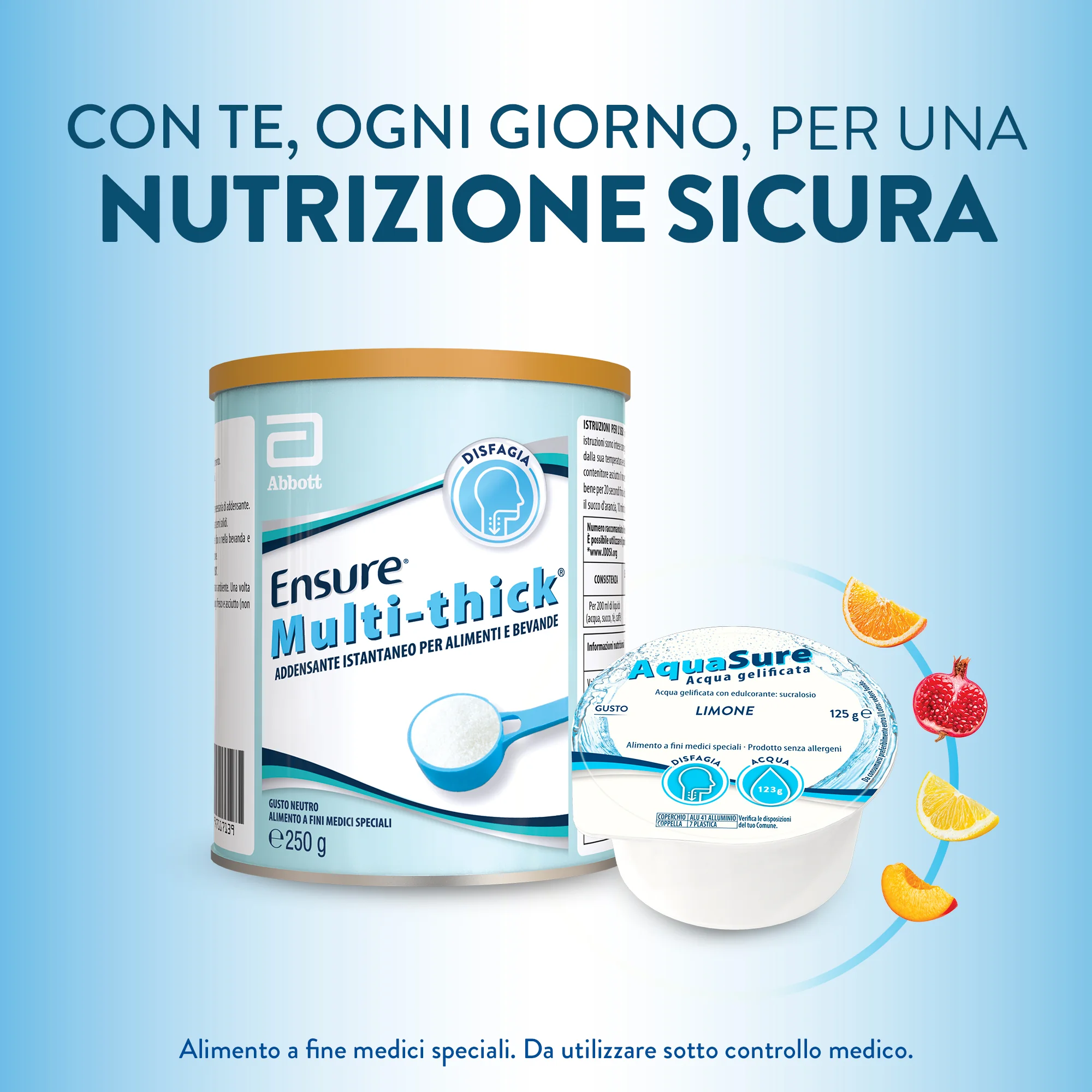AquaSure Acqua Gelificata Edulcorata Gusto Limone 4 x 125 g Idratazione