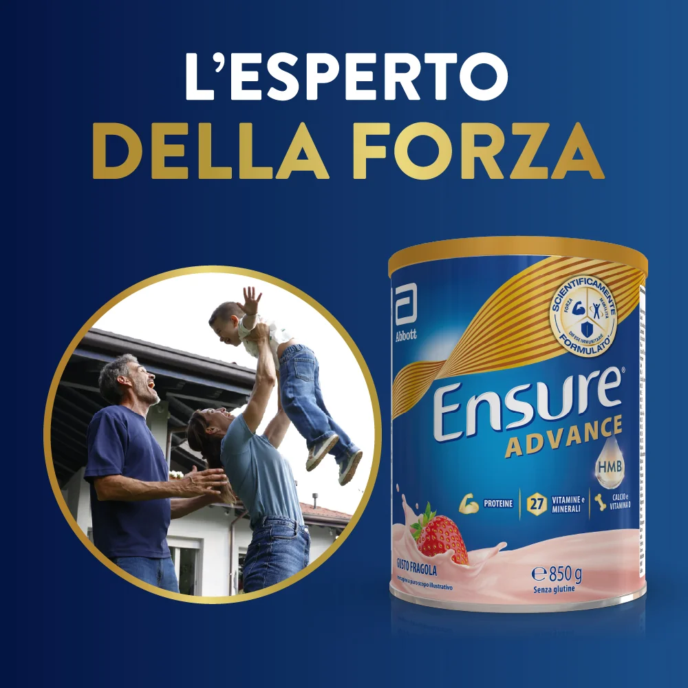 Ensure Advance Fragola 850 g Funzione muscolare e Mantenimento delle Ossa