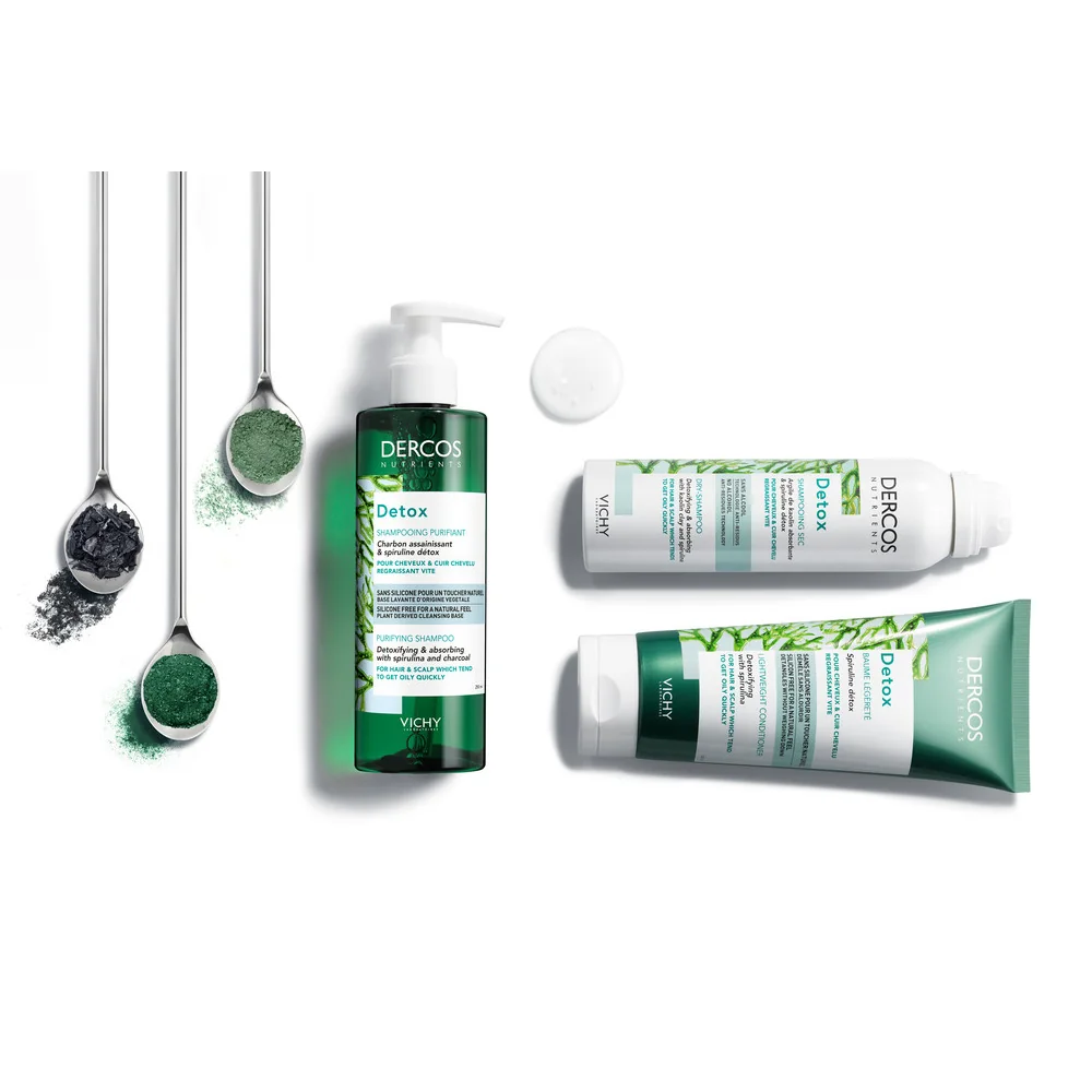 Vichy Dercos Nutrients Detox Shampoo Purificante Capelli Grassi 250 ml Con Carbone e Spirulina