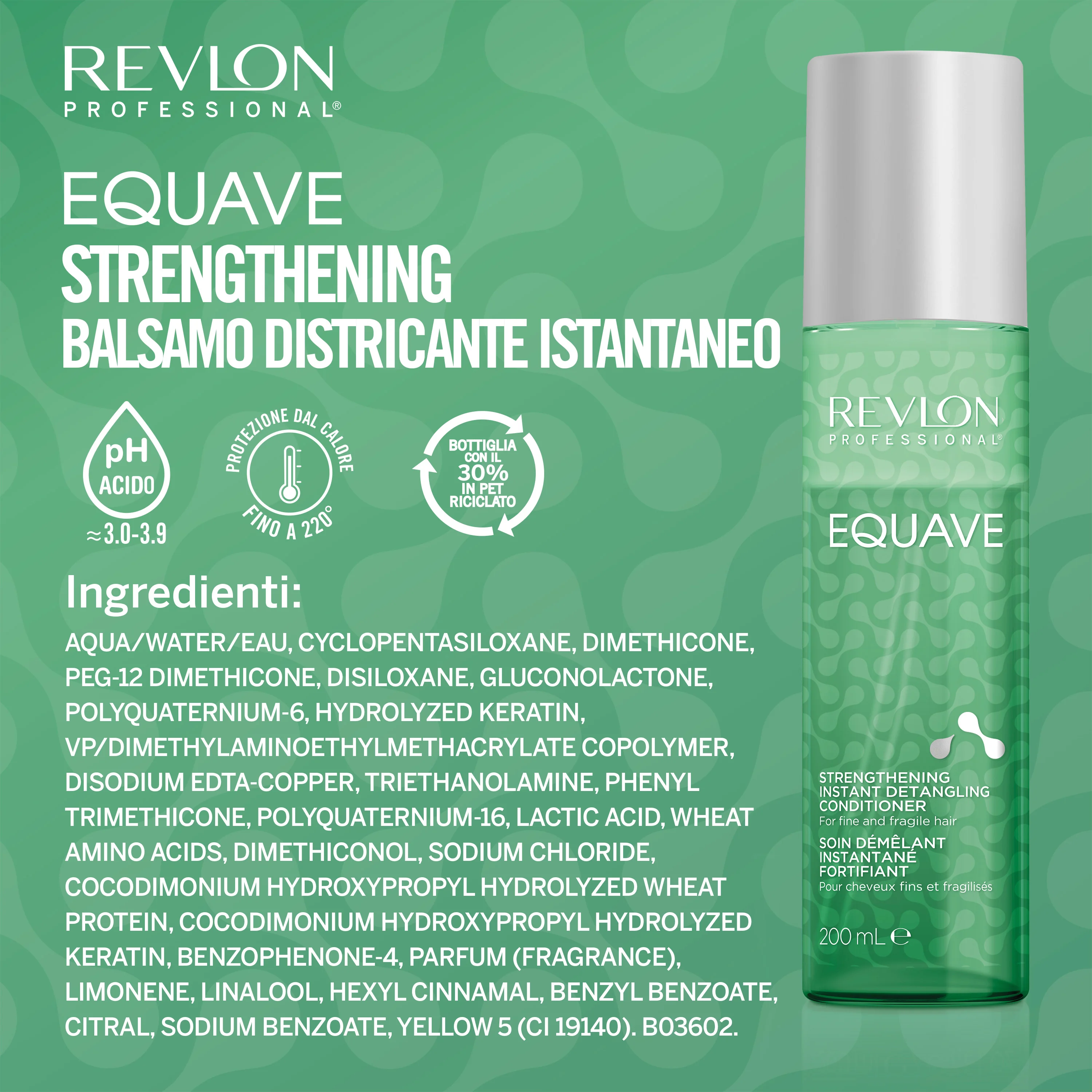 Revlon Equave Strengthening Detangling Conditioner 200 ml Districante bi-fase senza risciacquo