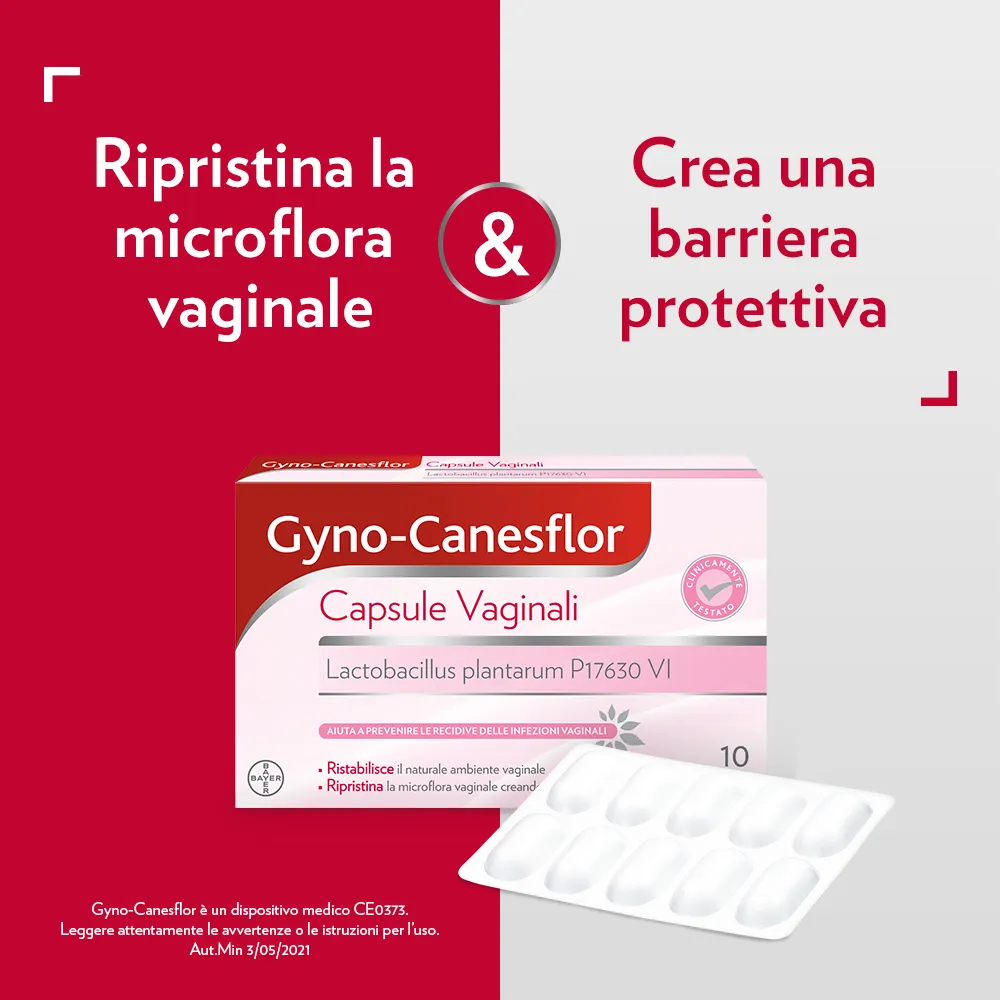Gyno-Canesflor 10 Capsule Vaginali Ovuli con Lattobacilli