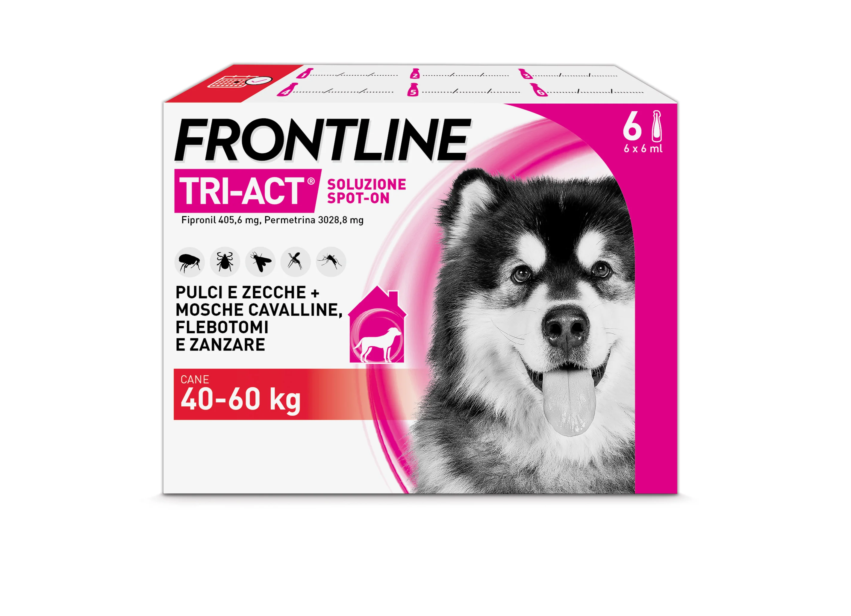 Frontline Tri-Act X6 Antiparassitario Per Cani Contro Parassiti E Insetti Volanti (40-60Kg)