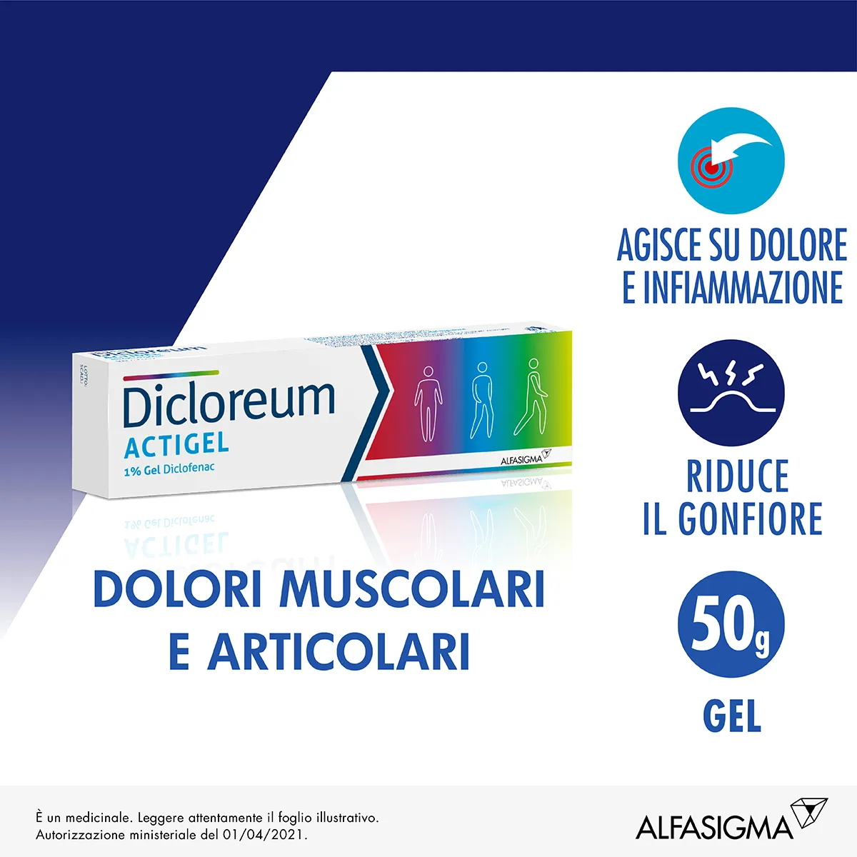Dicloreum Actigel 1% Diclofenac Gel 50 g Dolori Articolari