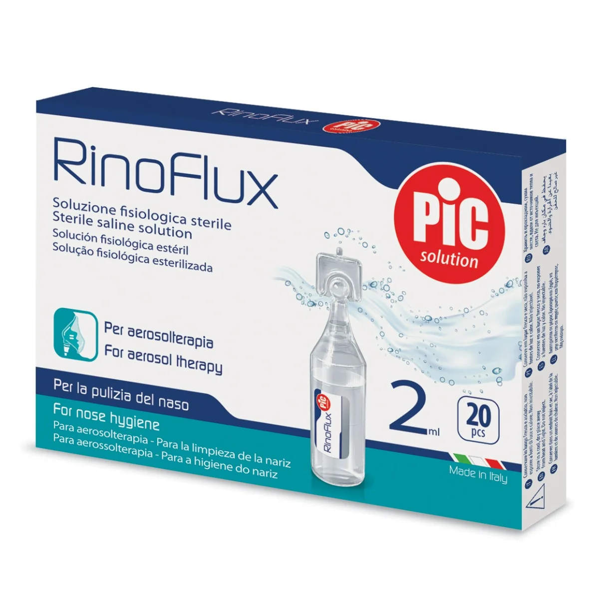 Rinoflux Soluzione Fisiologica Aerosolterapia 20 Flaconi Fluidificante