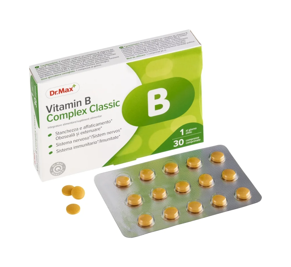 Dr. Max Vitamina B Complex Classic Supporta il Metabolismo Energetico e il Sistema Nervoso