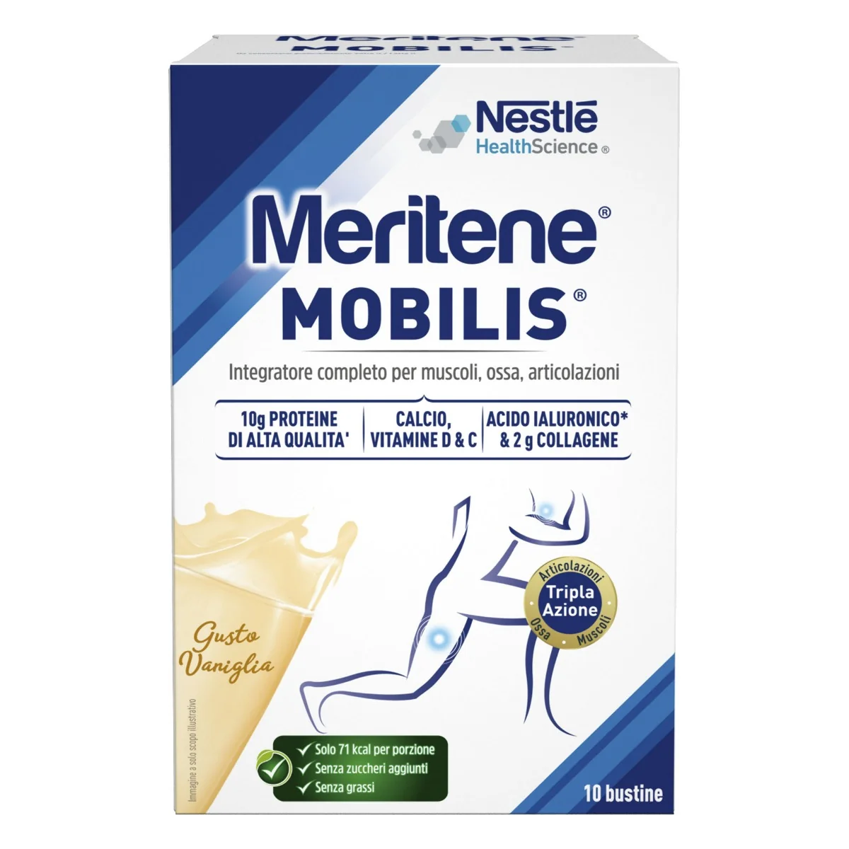 Meritene Mobilis Vaniglia Integratore Muscoli Ossa Articolazioni 10 bustine Mobilità Articolare