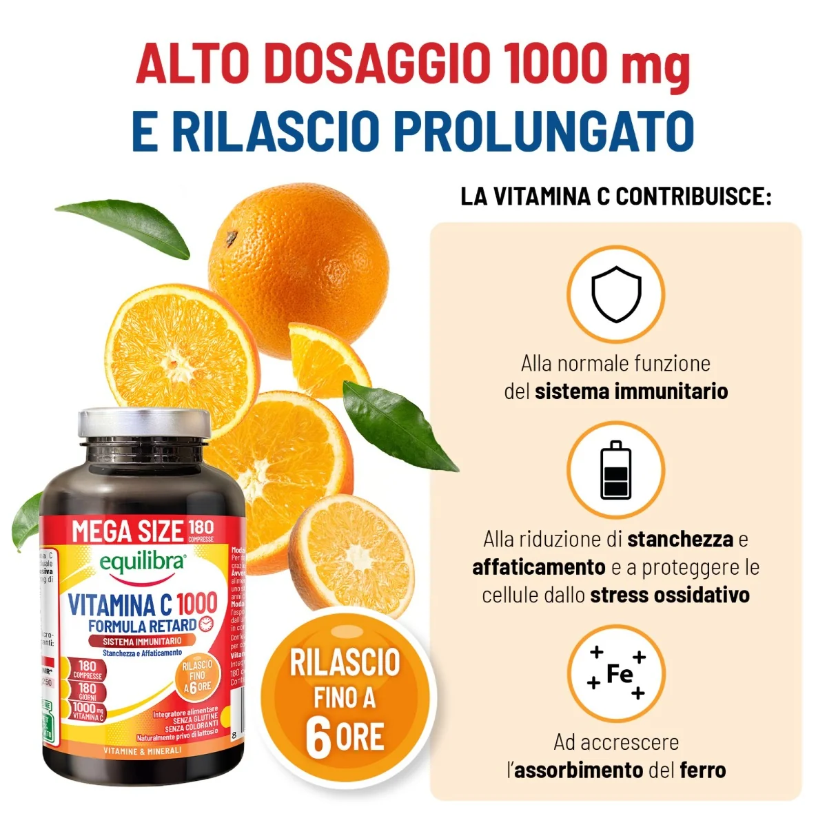 Equilibra Vitamina C 180 Compresse Sistema Immunitario