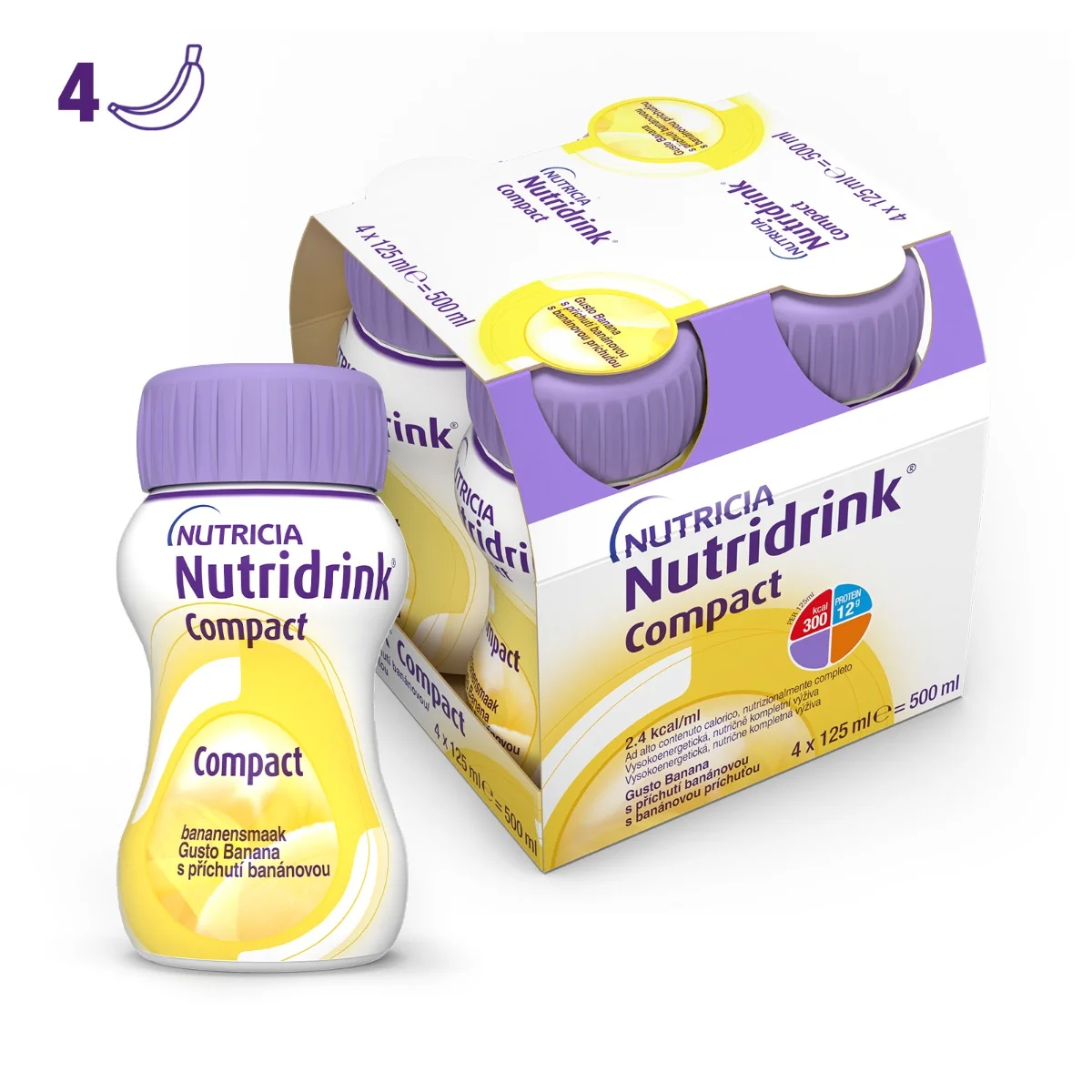 Nutridrink Compact Integratore Nutrizionale Gusto Banana 4x125 ml